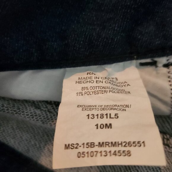 Riders Lee Shorts Womens SIze10 Blue Frayed Hem Mid Rise Stretch Denim Cut Off - Picture 7 of 16